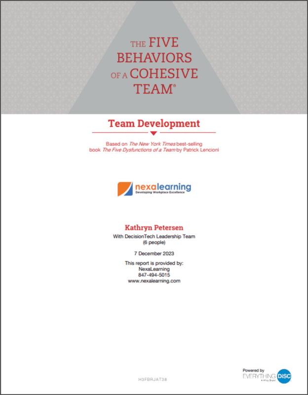 The Five Behaviors® Team Development Powered by Everything DiSC® Profile